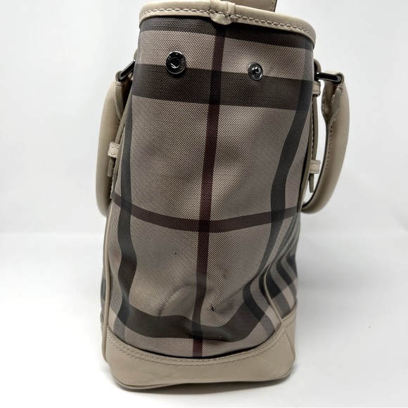 BURBERRY Canterbury Smoked Check Tote Bag Grey - Picture 4 of 10